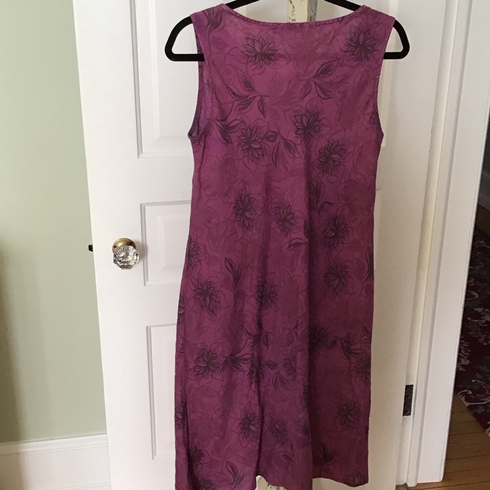 Cut Loose Purple Floral Linen Dress M - Picture 2 of 5